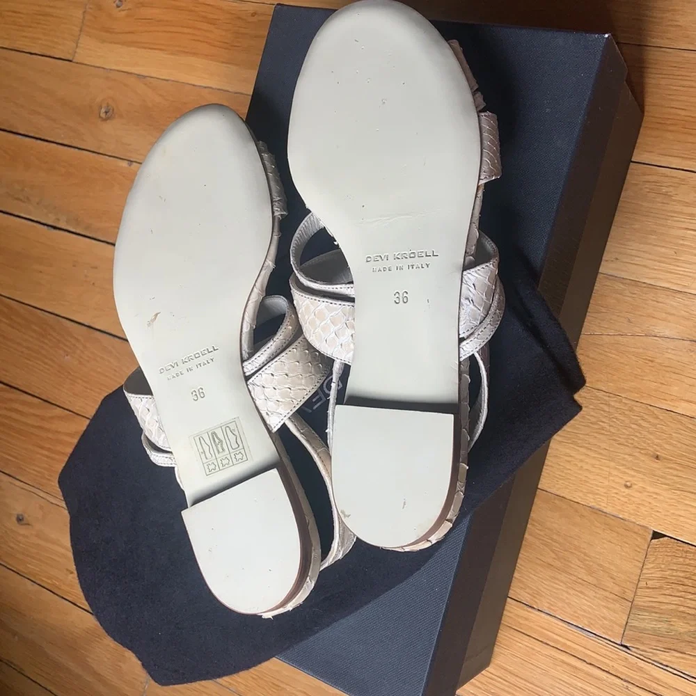 Devi Kroll Off White Python Sandals - Picture 6 of 8